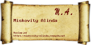 Miskovity Alinda névjegykártya